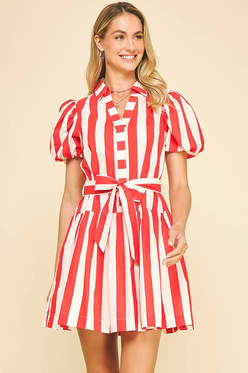 Stina Striped Fringes Mini Dress main image 0