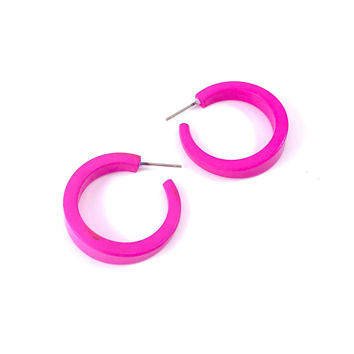 Hot Pink Wave Lola Hoop Earrings – Barlow and Browning